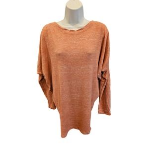 Korye batwing sleeve women orange tunic/ sweater size small SOFT EUC